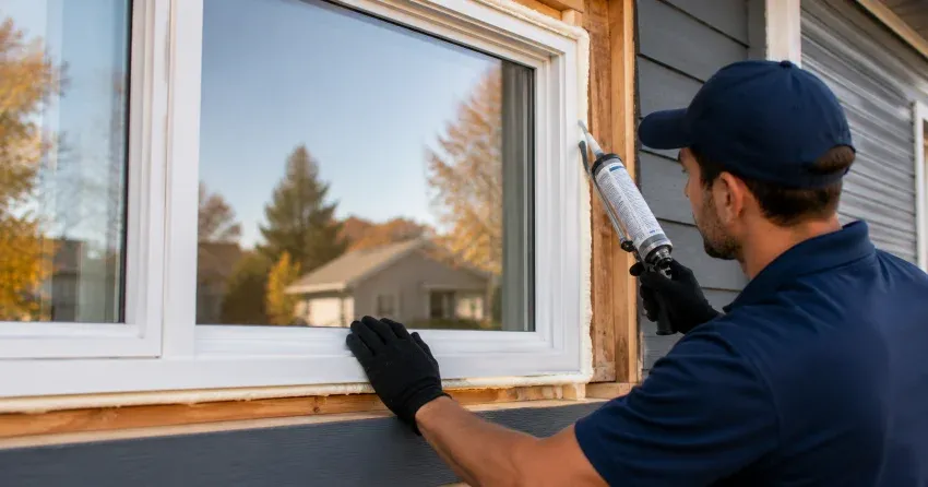 technician installing a new vinyl window in Neighborhood, Vaughan