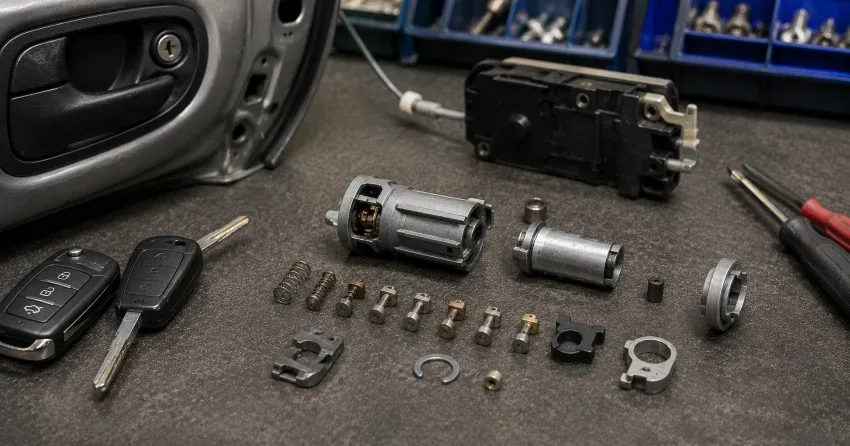 technician testing a car key fob during Car Lock Repair Beverley Glen, Vaughan