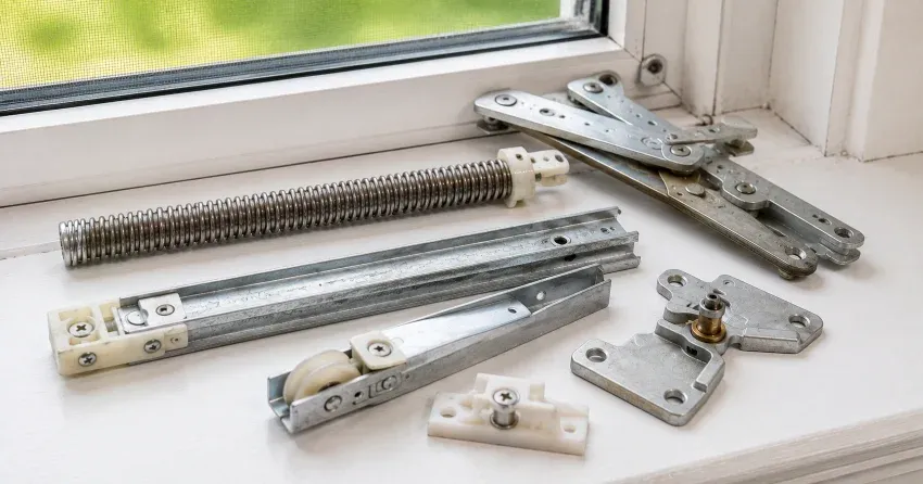 technician adjusting window sash alignment in Vaughan home