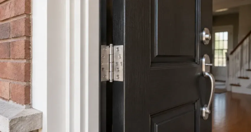 technician repairing a front door lock and frame in Pine Valley, Vaughan